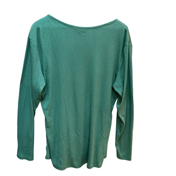 NWT Eddie Bauer Scoop Snap Henley Shirt Green Stretch Casual Comfy Classic XXL - Picture 3 of 6